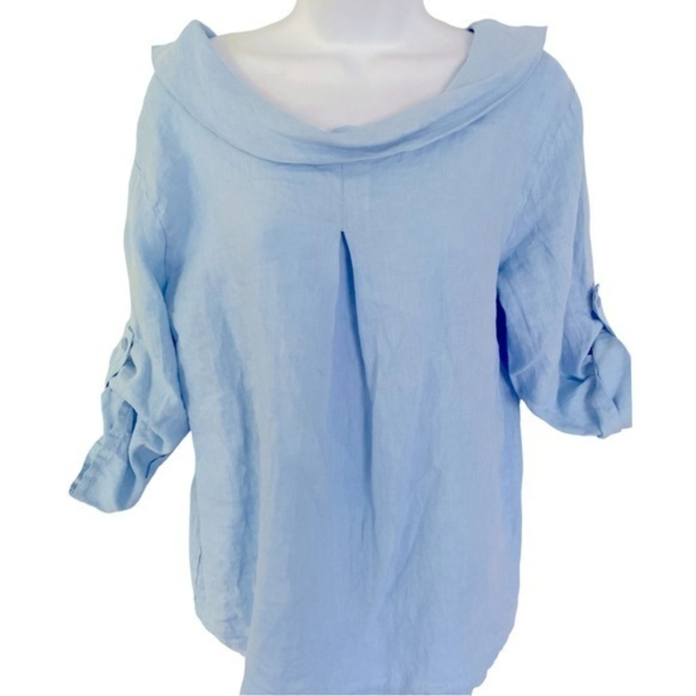 Mare Blu St Tropez Linen Shirt- S blue , 100 Italian Linen ,NWT